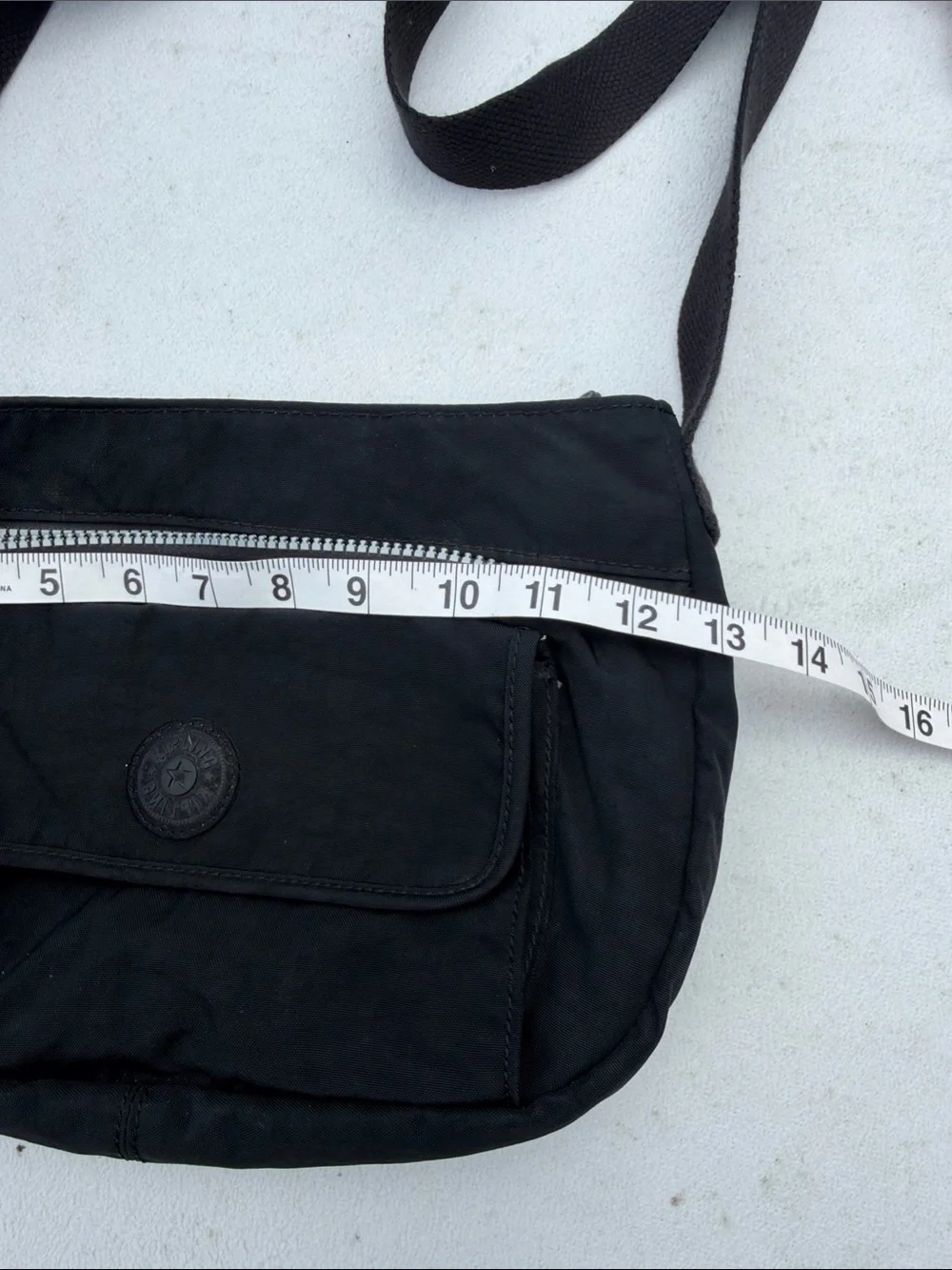 Kipling Black Crossbody Messenger Bag with Silver Hardware
